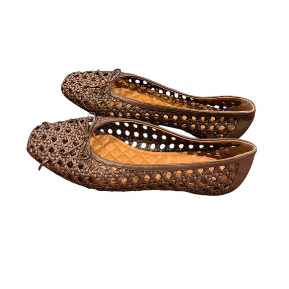 J. McLaughlin dark brown leather cutout flats shoes 10 - Picture 2 of 4